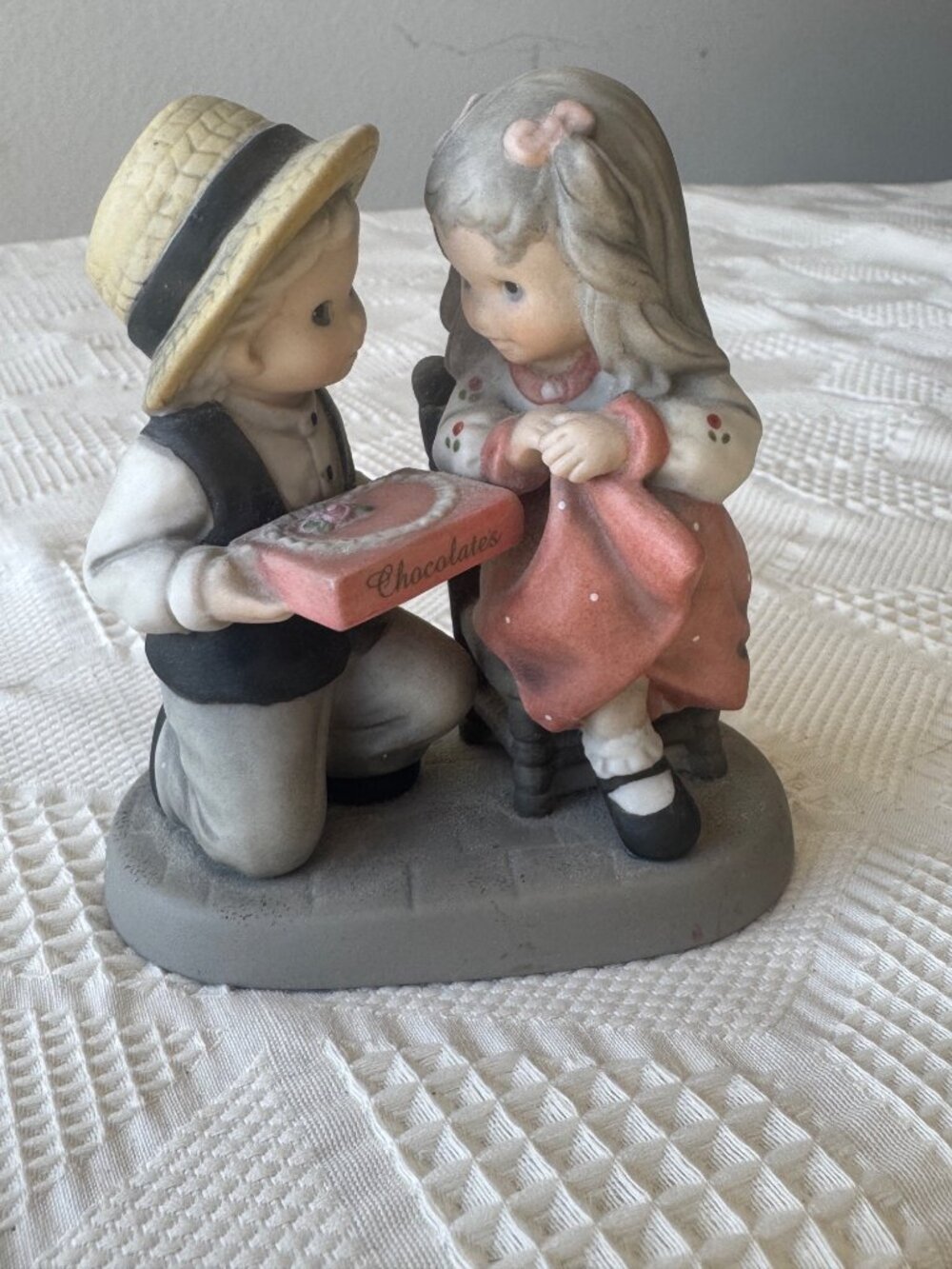 One Of Lifes Sweetest Moments Figurine By Enesco 1998 Boy Giving Girl Chocolates